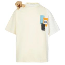 Áo Phông 13 De Marzo Shoulder Bear Knit Patch T-Shirt FR-JX-559 Màu Kem Size S