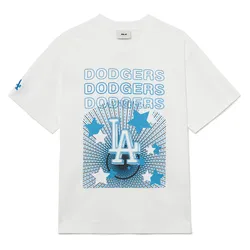 Áo Phông MLB Overfit Neon Festa LA Dodgers Tshirt 3ATSN0233-07WHS Màu Trắng