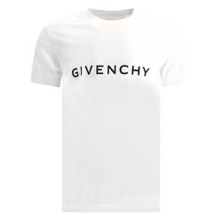 Áo Phông Nam Givenchy White Archetype Logo Printed Tshirt BM716G3YAC100 Màu Trắng