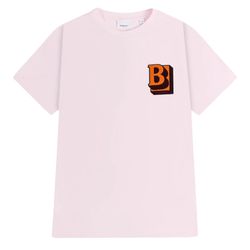 Áo Phông Nữ Burberry Letter Graphic Embroidered Pink Tshirt 80509501 Màu Hồng