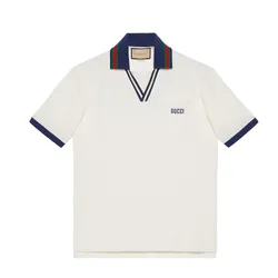 Áo Polo Gucci Cotton Piquet Polo Shirt Màu Trắng