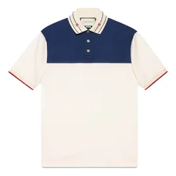 Áo Polo Gucci GG Embroidered Collar 645259 XJC6J 9062 Màu Xanh Be