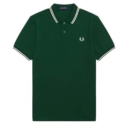 Áo Polo Nam Fred Perry Men's Twin Tipped Shirt in Ivy Green / Snow White Màu Xanh Lá