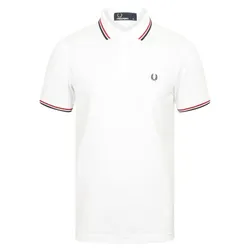 Áo Polo Nam Fred Perry Twin Tipped Snow White / Aubergine Màu Trắng