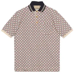 Áo Polo Nam Gucci GC Geometric G Cotton Piquet Shirt Phối Màu