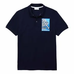 Áo Polo Nam Lacoste Men's Badge-Embellished Cotton Polo PH9727-51G-166 Màu Xanh Navy Size L