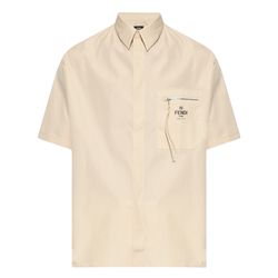 Áo Sơ Mi Nam Fendi Beige Shirt With Logo Màu Be