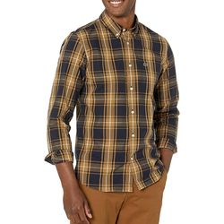 Áo Sơ Mi Nam Lacoste Men's Slim Fit Checkered Stretch Cotton Poplin Shirt CH5238 51 Màu Vàng Size 40