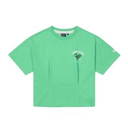 Áo Thun Nữ Fila Lady Tennis Life Pintuck Cropped T-shirt FS2RSF2363F-AGR Màu Xanh Green