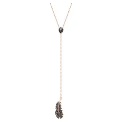 Dây Chuyền Nữ Swarovski Naughty Y Necklace Black, Rose-gold Tone Plated 5495299 Màu Vàng Đen