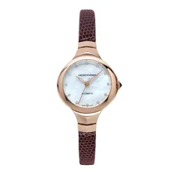 Đồng Hồ Nữ Emporio Armani Fluid Deco Automatic Diamond Mother Of Pearl Dial ARS8250 Màu Nâu
