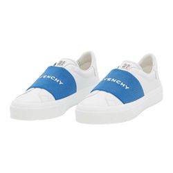 Giày Slip-On Nam Givenchy Webbing Leather Electric Blue Màu Trắng Xanh Size 39
