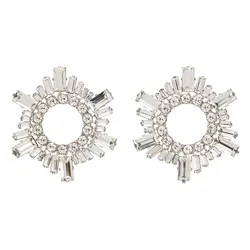 Khuyên Tai Nữ Amina Muaddi Gunmetal Begum Earrings Màu Bạc