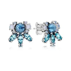 Khuyên Tai Nữ Pandora 290731NMBMX Patterns Of Frost Stud Earrings Màu Xanh Bạc