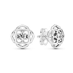 Khuyên Tai Nữ Pandora Rose Petals Stud Earrings 299371C01 Màu Bạc