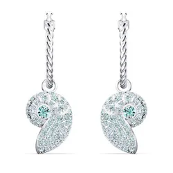 Khuyên Tai Nữ Swarovski 5520670 Earrings With CZ Màu Xanh Bạc