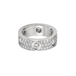 Nhẫn Nam Cartier Love Ring Diamond-Paved N4210400 Màu Vàng Trắng (Chế Tác)