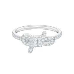 Nhẫn Nữ Swarovski Rhodium Plated White Lifelong Bow Ring 5474935 Màu Bạc Size 58