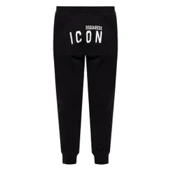 Quần Jogger Nam Dsquared2 Black With Logo ICON Printed S79KA0001 S25516 965 Màu Đen Size S