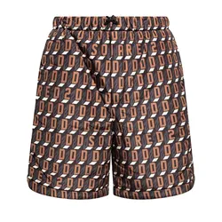 Quần Short  Nam Dsquared2 All Over Logo Swim Brown Màu Nâu