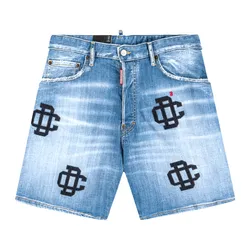 Quần Short Nam Dsquared2 Blue Stretch-cotton S74MU0776 S30342 470 Màu Xanh Nhạt Size 48