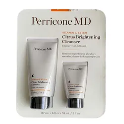 Set Sữa Rửa Mặt Làm Sáng Da Perricone MD Vitamin C Ester Citrus Brightening Cleanser 177ml + 59ml