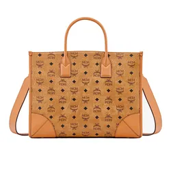 Túi Tote MCM Aren Large Tote Bag In Visetos Leather Màu Nâu Vàng