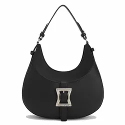 Túi Xách Nữ Charles & Keith CNK Belted Curved Bag Black 40271127 Màu Đen