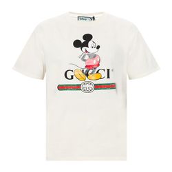 Áo Phông Gucci Mickey Mouse Tshirt Màu Kem