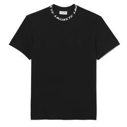 Áo Phông Nam Lacoste Regular Fit Branded Collar Tshirt TH9687-00 Màu Đen
