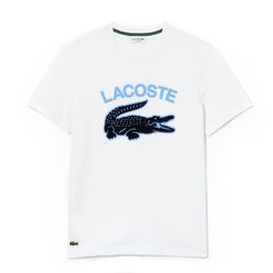 Áo Phông Nam Lacoste Regular Fit Xl Crocodile Print Tshirt TH9681-00 Màu Trắng Size 3