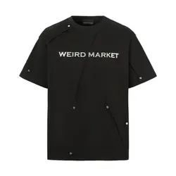 Áo Phông Weird Market Metal Logo Fold Tshirt Màu Đen