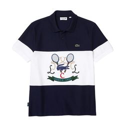 Áo Polo Nam Lacoste Regular Fit Tennis Embroidery Cotton Polo Shirt Màu Xanh Trắng