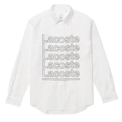 Áo Sơ Mi Lacoste Live Relaxed Fit Print Poplin Shirt CH7300-51 Màu Trắng
