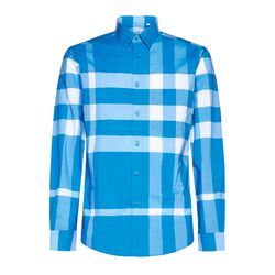 ao-so-mi-nam-burberry-check-print-cotton-shirt-mau-xanh-trang-size-s
