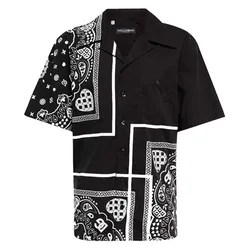 Áo Sơ Mi Nam Dolce & Gabbana D&G Bandana-Printed Cotton Shirt Màu Đen Trắng