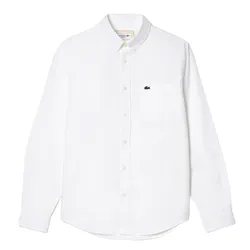 Áo Sơ Mi Nam Lacoste Men’s Buttoned Collar Oxford Cotton Shirt CH0204 001 Màu Trắng Size 39
