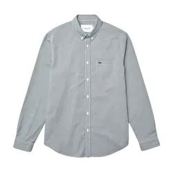 Áo Sơ Mi Nam Lacoste Men's Regular Fit Cotton Poplin Shirt CH2564 737 Màu Trắng/Xanh Size 39