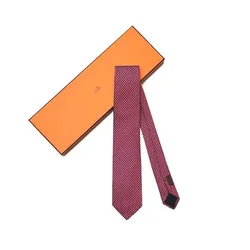 Cà Vạt Hermès Cravate Rouge/Blanc Màu Đỏ