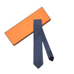 Cà Vạt Nam Hermès Cravate Marine Màu Xanh Navy