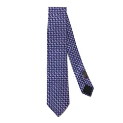 Cà Vạt Nam Hermès Cravate Violet Mauve Blanc Màu Xanh