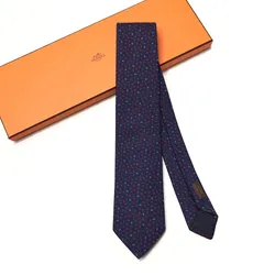 Cà Vạt Nam Hermès  Marine Fonce  Rouge Màu Xanh Đỏ