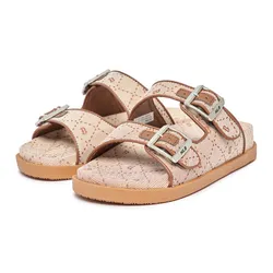 Dép MLB Double Slide Jacquard Diamond Monogram Boston Red Sox 3ALPCTM33-43BGS Màu Beige Size 240
