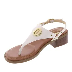 Dép Sandals Nữ Tommy Hilfiger Women's Ellyz Sandal Màu Trắng Size 8