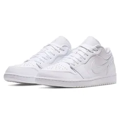 Giày Thể Thao Nike Jordan 1 Low All White 553558-136/553560-136 Màu Trắng  Size 43