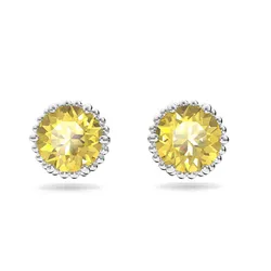 Khuyên Tai Nữ Swarovski Birthstone Stud Earrings Round Cut, November, Yellow, Rhodium Plated 5615531 Màu Vàng