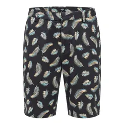 Quần Short Nam Hugo Boss Slim-Fit In Seasonal Print Stretch Cotton Satin Màu Xanh Đen