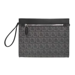Túi Cầm Tay Salvatore Ferragamo Gancini Document Pouch 24A223 716595 Màu Đen