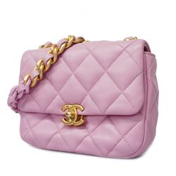 Túi Đeo Chéo Nữ Chanel Matelasse Single Chain Leather Shoulder Bag Pink Màu Hồng