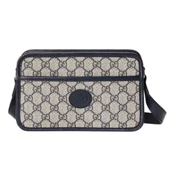 Túi Đeo Vai Gucci GG Shoulder Bag 7658572 K9GSN 4075 Màu Be Viền Xanh